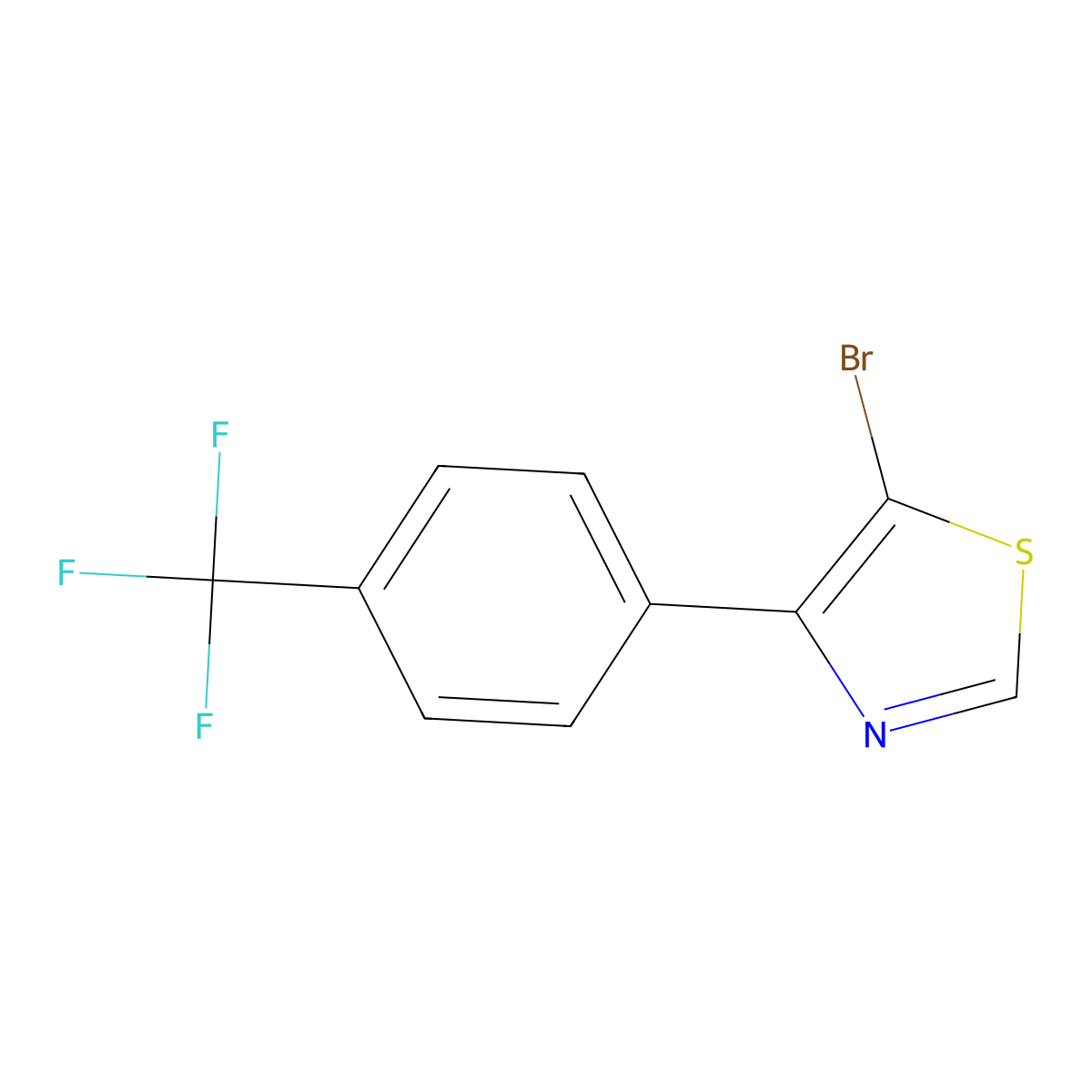 5-Bromo-4-(4-trifluoromethylphenyl)thiazole molecular structure, CAS 1243839-03-3