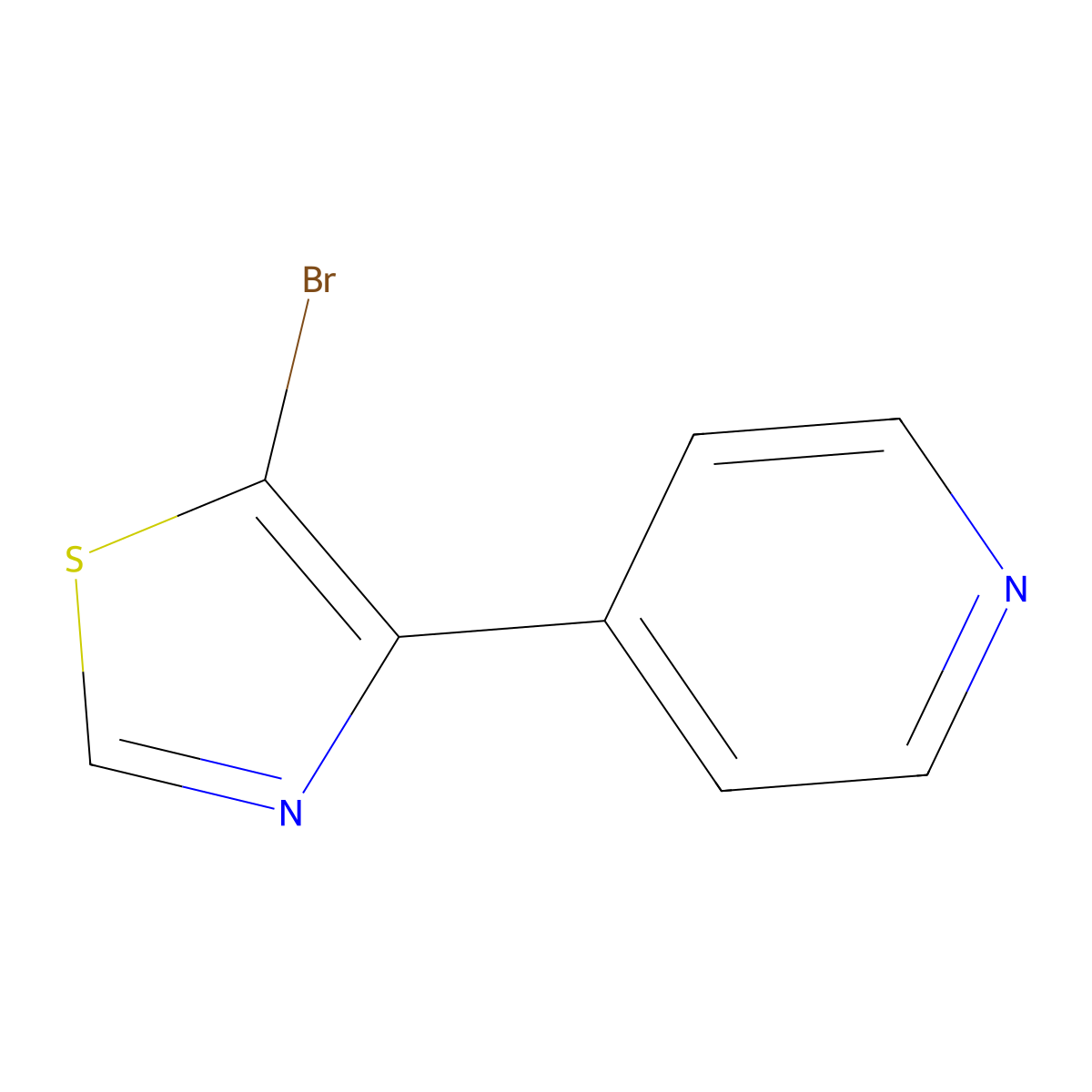 5-Bromo-4-(4-pyridyl)thiazole molecular structure, CAS 1243839-04-4
