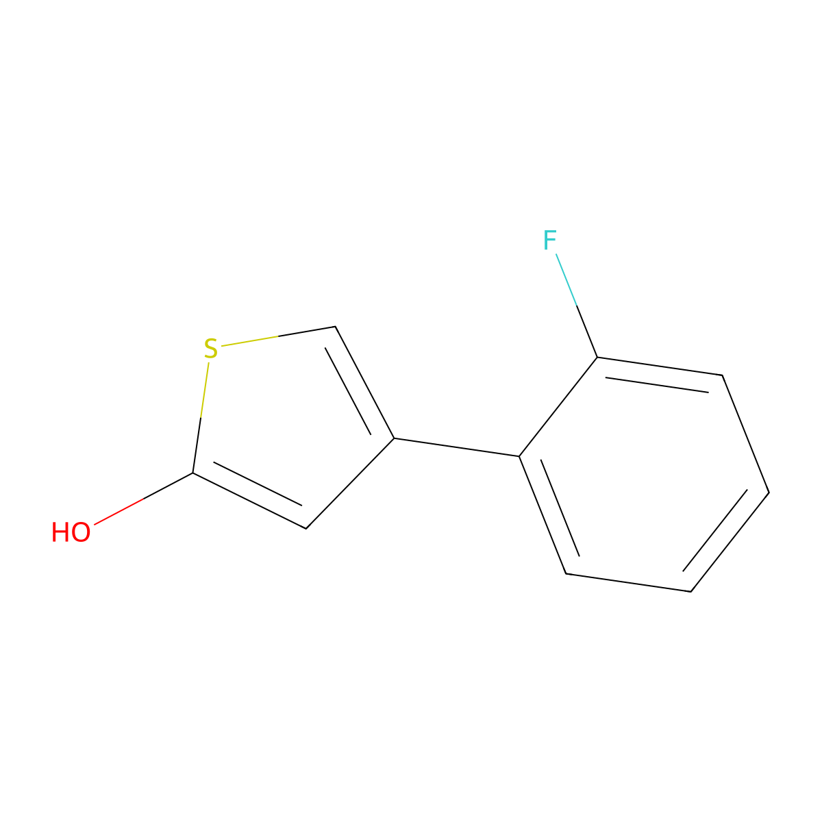 2-Hydroxy-4-(2-fluorophenyl)thiophene molecular structure, CAS 1243839-05-5