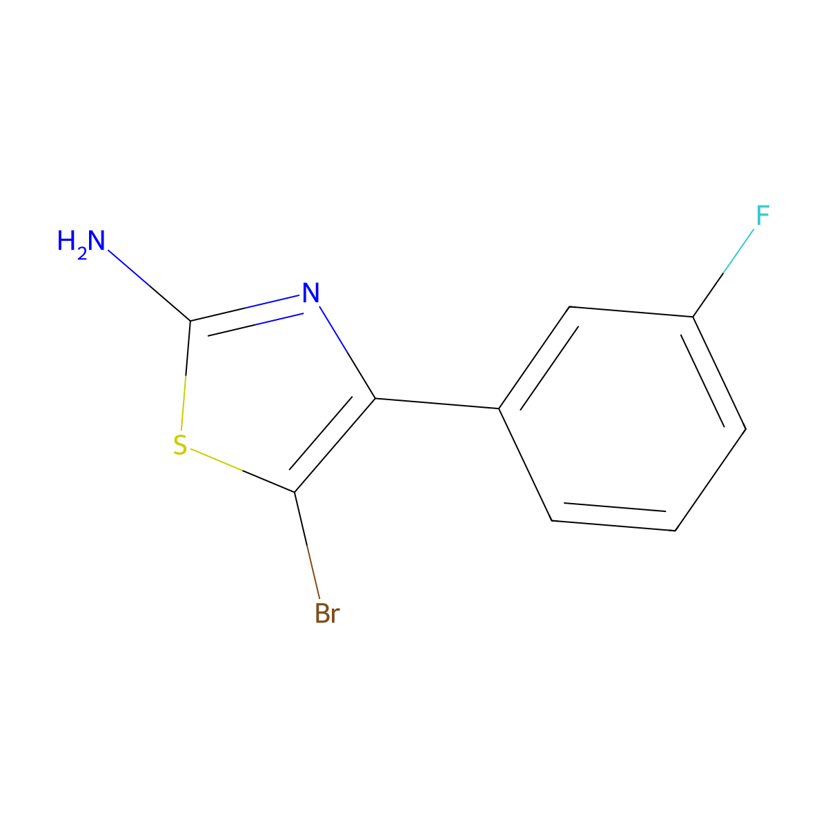 5-Bromo-4-(3-fluorophenyl)-2-aminothiazole molecular structure, CAS 1243839-06-6