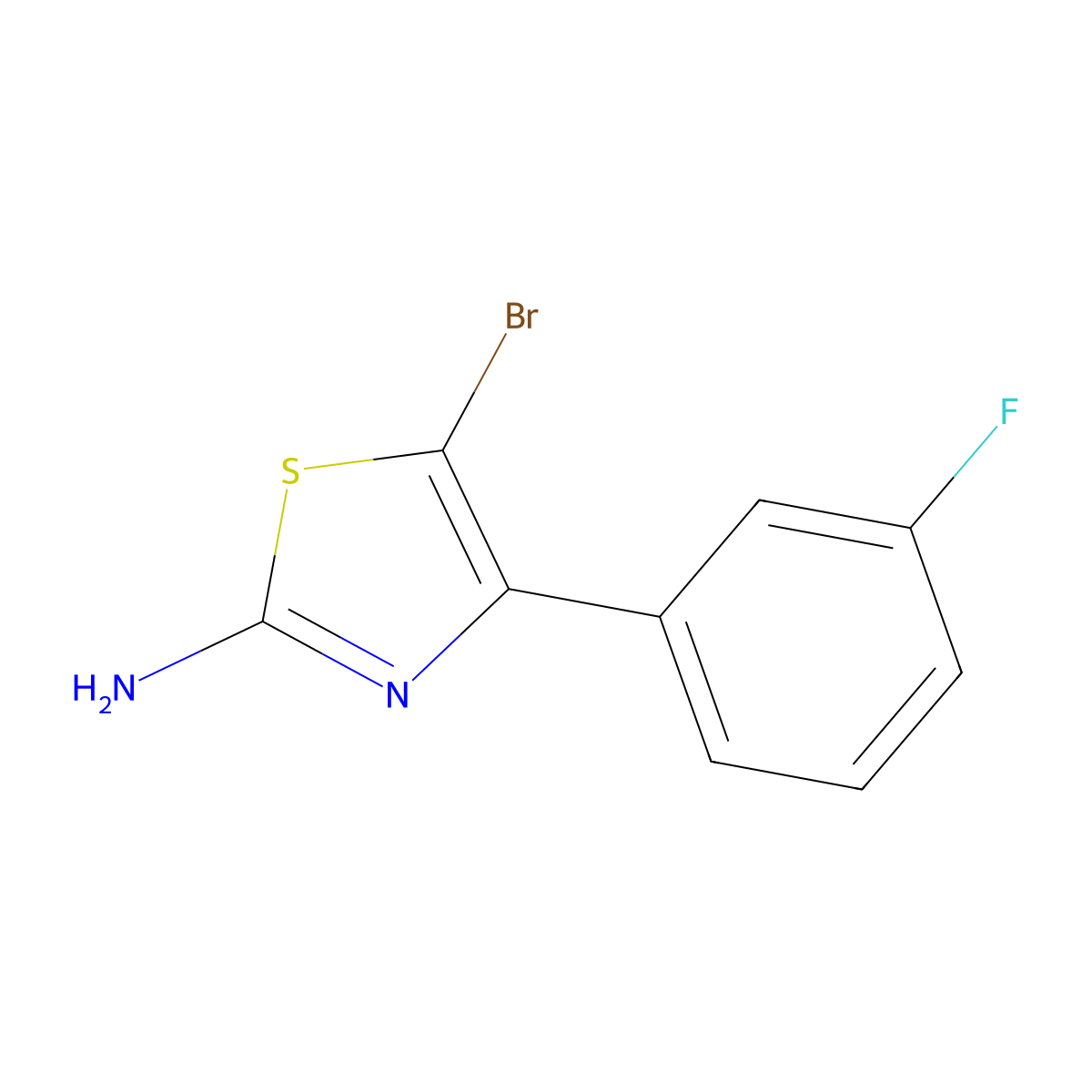 5-Bromo-4-(3-fluorophenyl)-2-aminothiazole molecular structure, CAS 1243839-06-6
