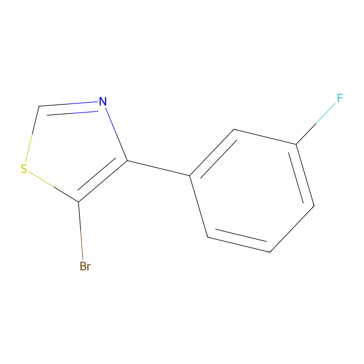 5-Bromo-4-(3-fluorophenyl)thiazole molecular structure, CAS 1243839-08-8