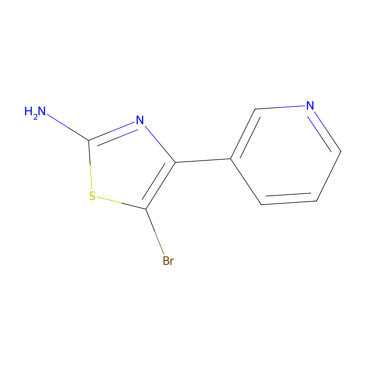 5-Bromo-4-(3-pyridyl)-2-aminothiazole molecular structure, CAS 1243839-09-9
