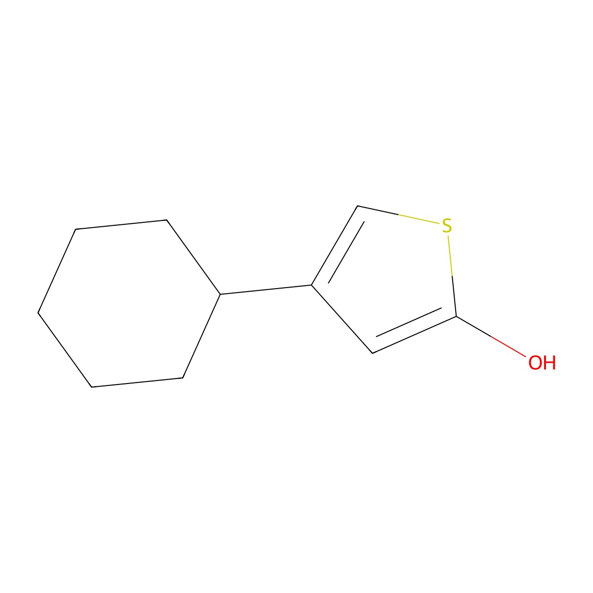 2-Hydroxy-4-(cyclohexyl)thiophene molecular structure, CAS 1243839-10-2