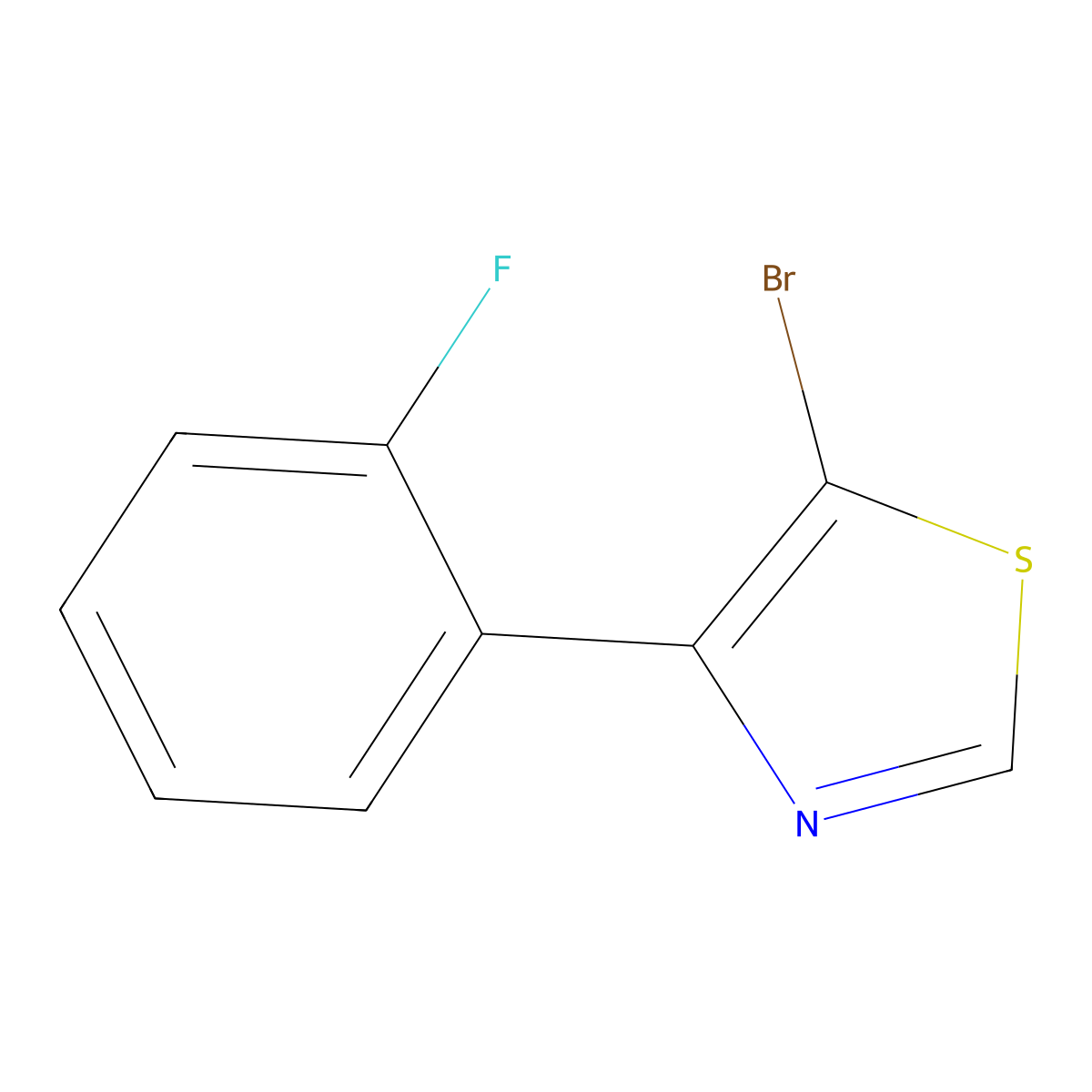 5-Bromo-4-(2-fluorophenyl)thiazole molecular structure, CAS 1243839-11-3