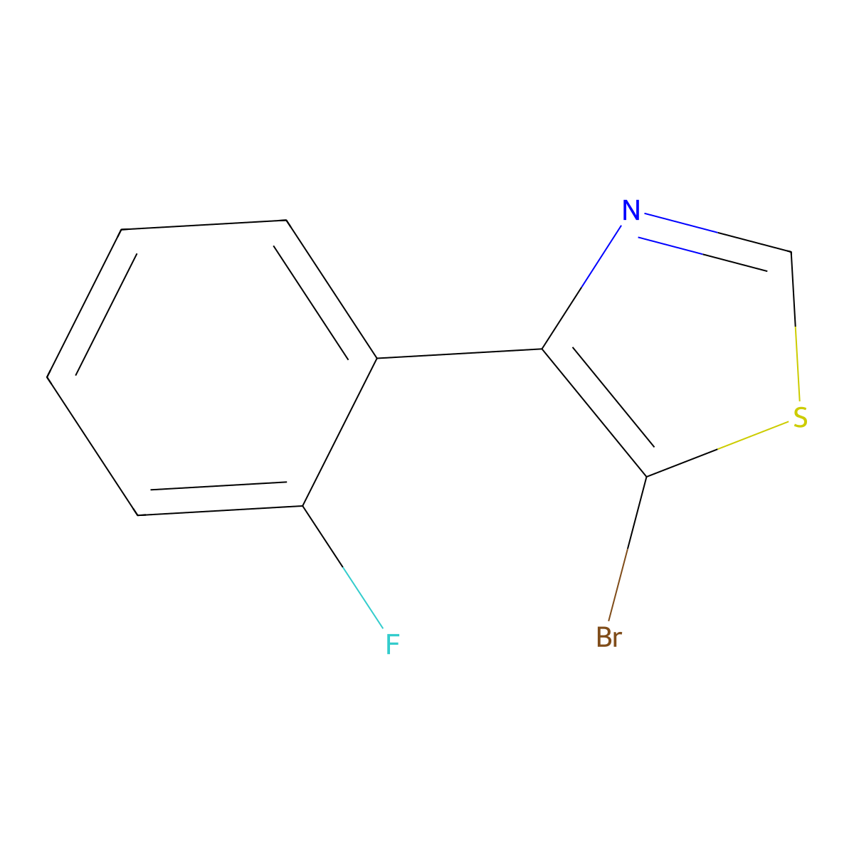 5-Bromo-4-(2-fluorophenyl)thiazole molecular structure, CAS 1243839-11-3