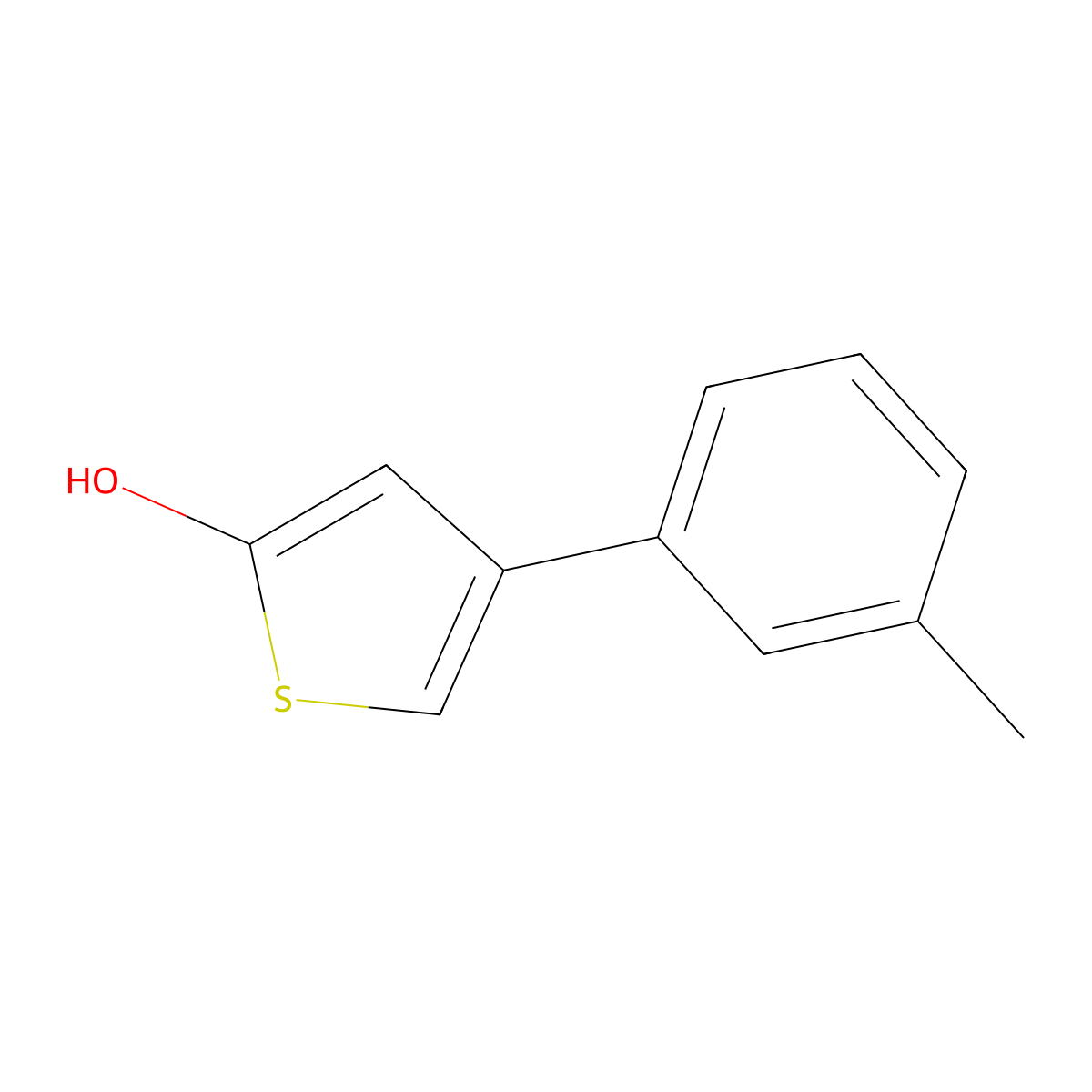 2-Hydroxy-4-(3-tolyl)thiophene molecular structure, CAS 1243839-13-5