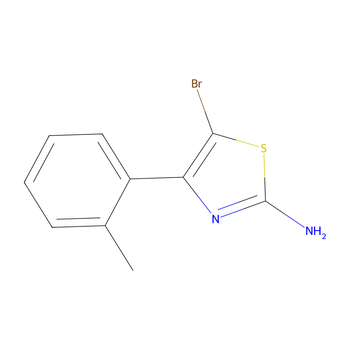 5-Bromo-4-(2-tolyl)-2-aminothiazole molecular structure, CAS 1243839-17-9