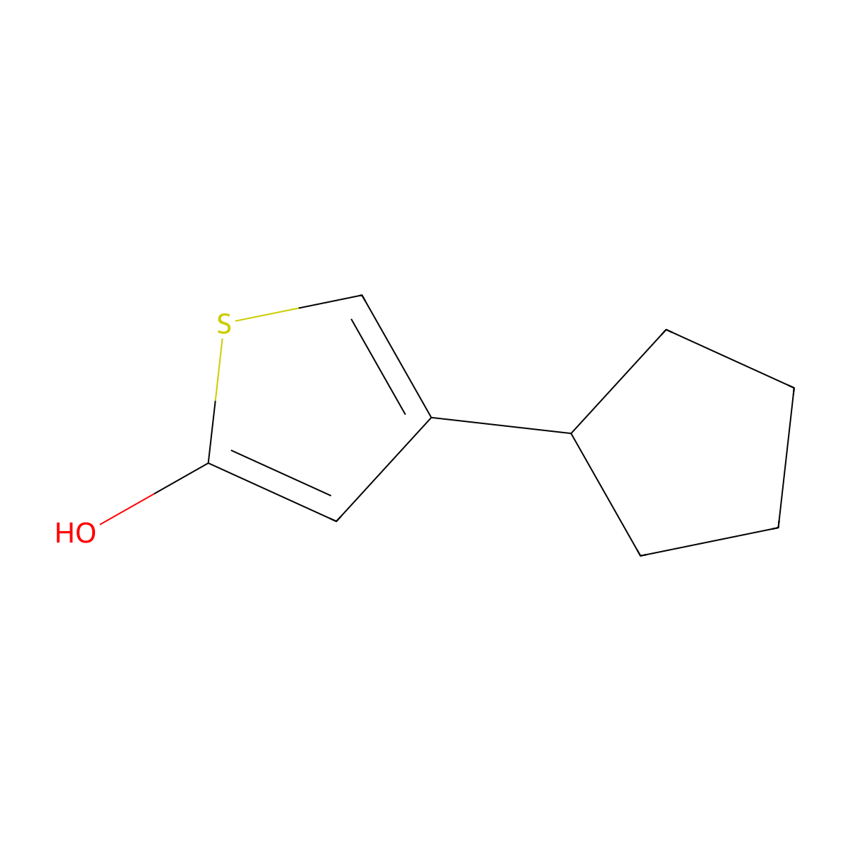 2-Hydroxy-4-(cyclopentyl)thiophene molecular structure, CAS 1243839-18-0