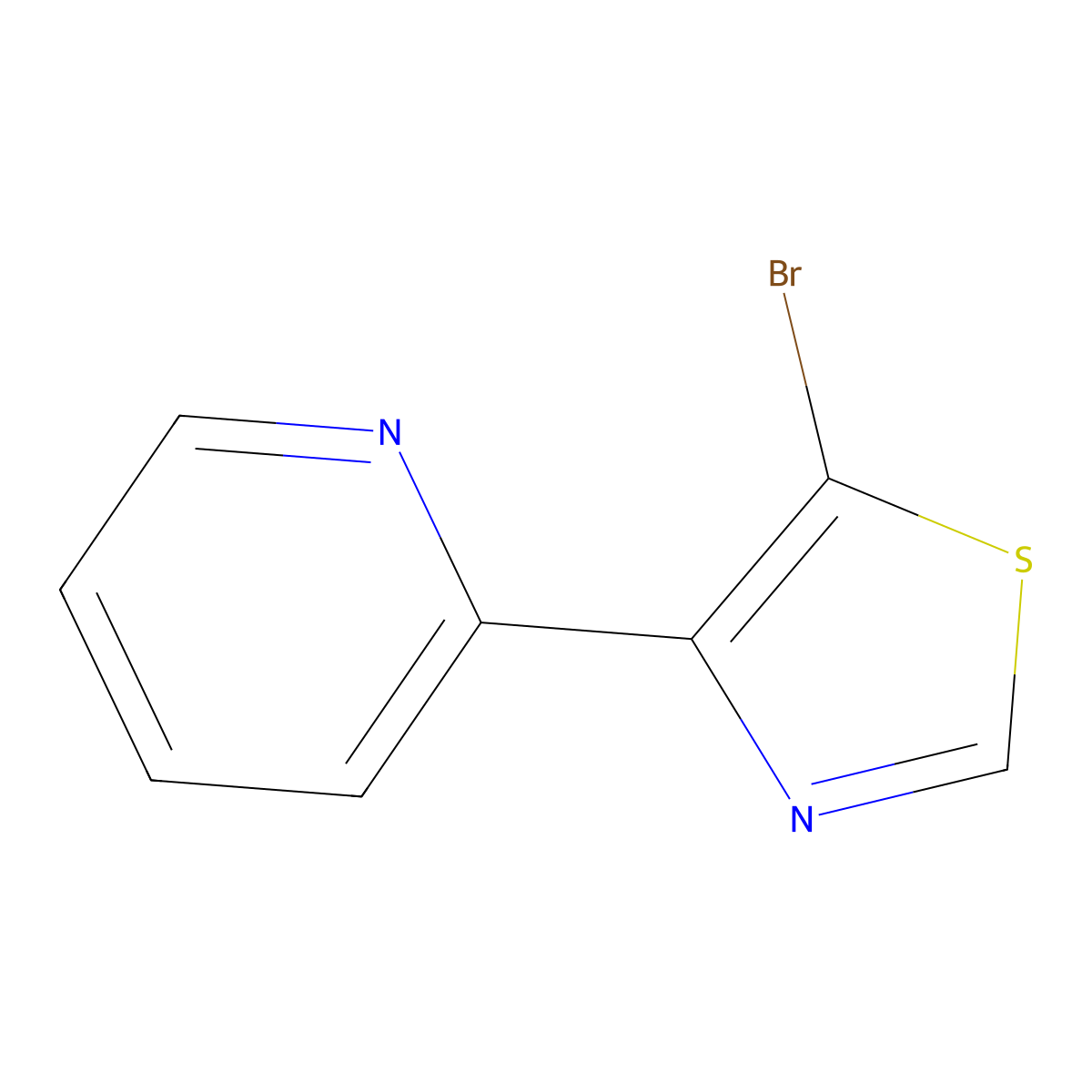 5-Bromo-4-(2-pyridyl)thiazole molecular structure, CAS 1243839-19-1