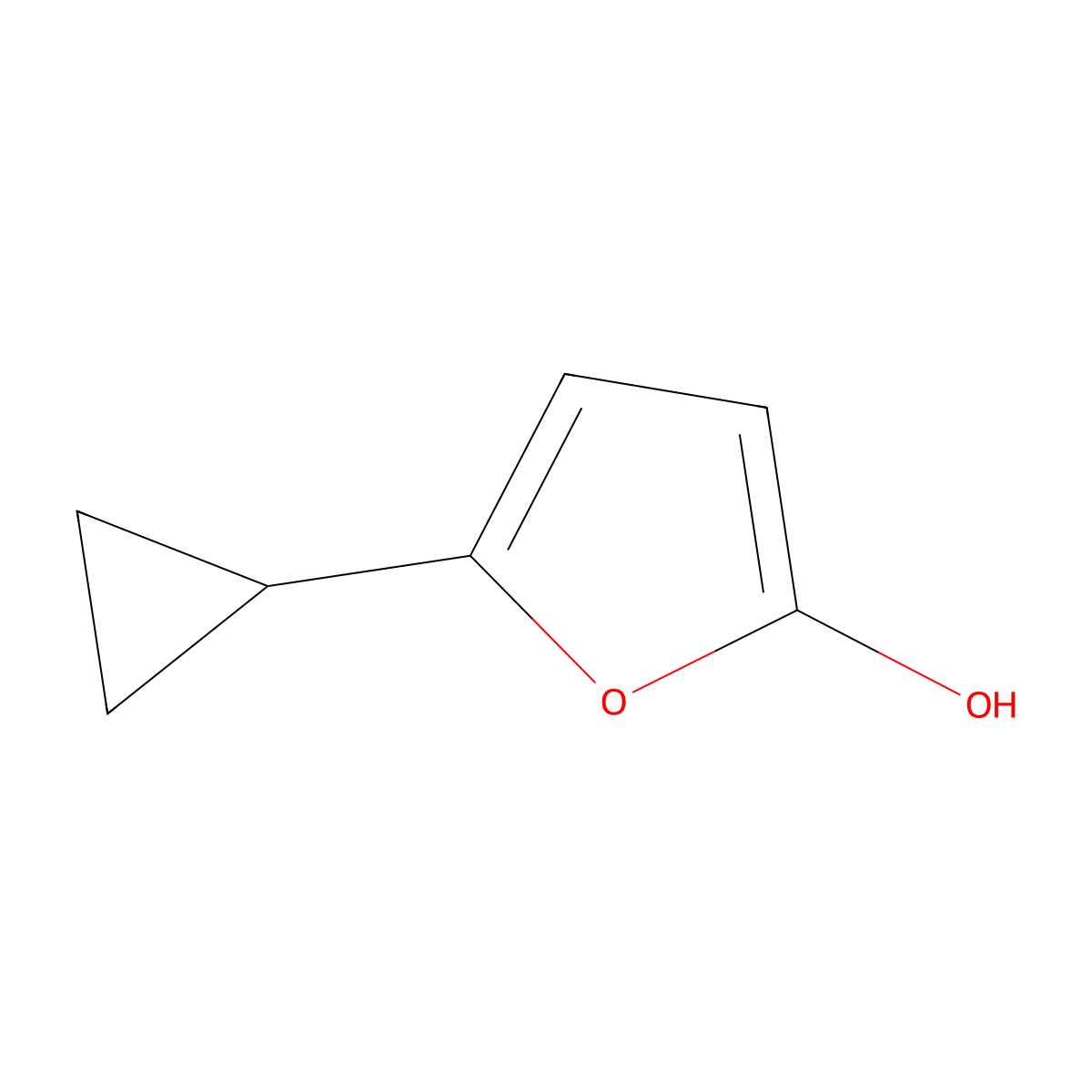 2-Hydroxy-5-(cyclopropyl)furan molecular structure, CAS 1243839-20-4