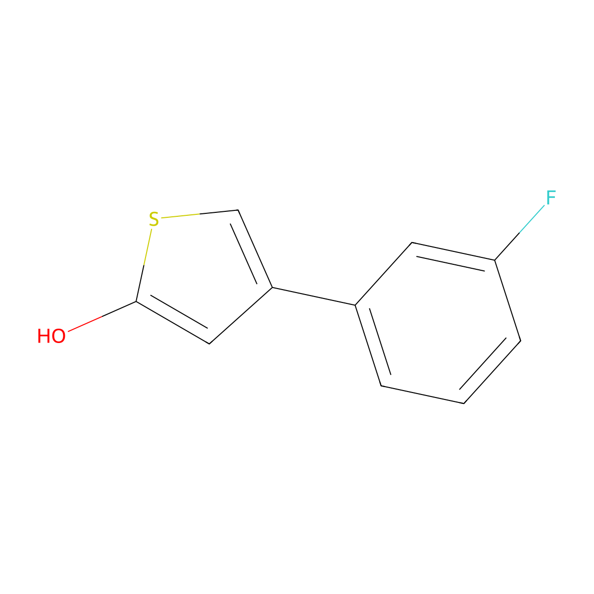 2-Hydroxy-4-(3-fluorophenyl)thiophene molecular structure, CAS 1243839-21-5
