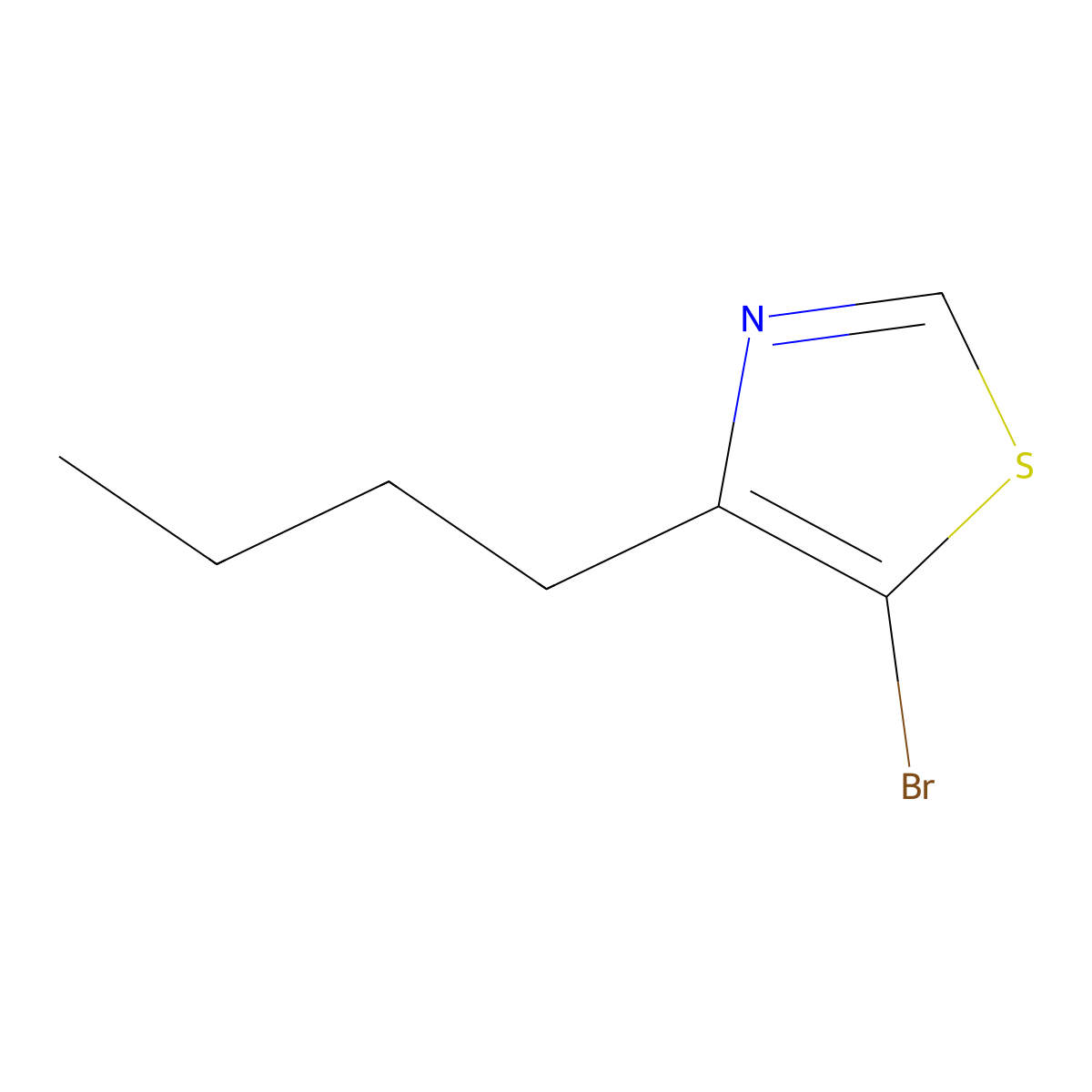 5-Bromo-4-(n-butyl)thiazole molecular structure, CAS 1243839-22-6