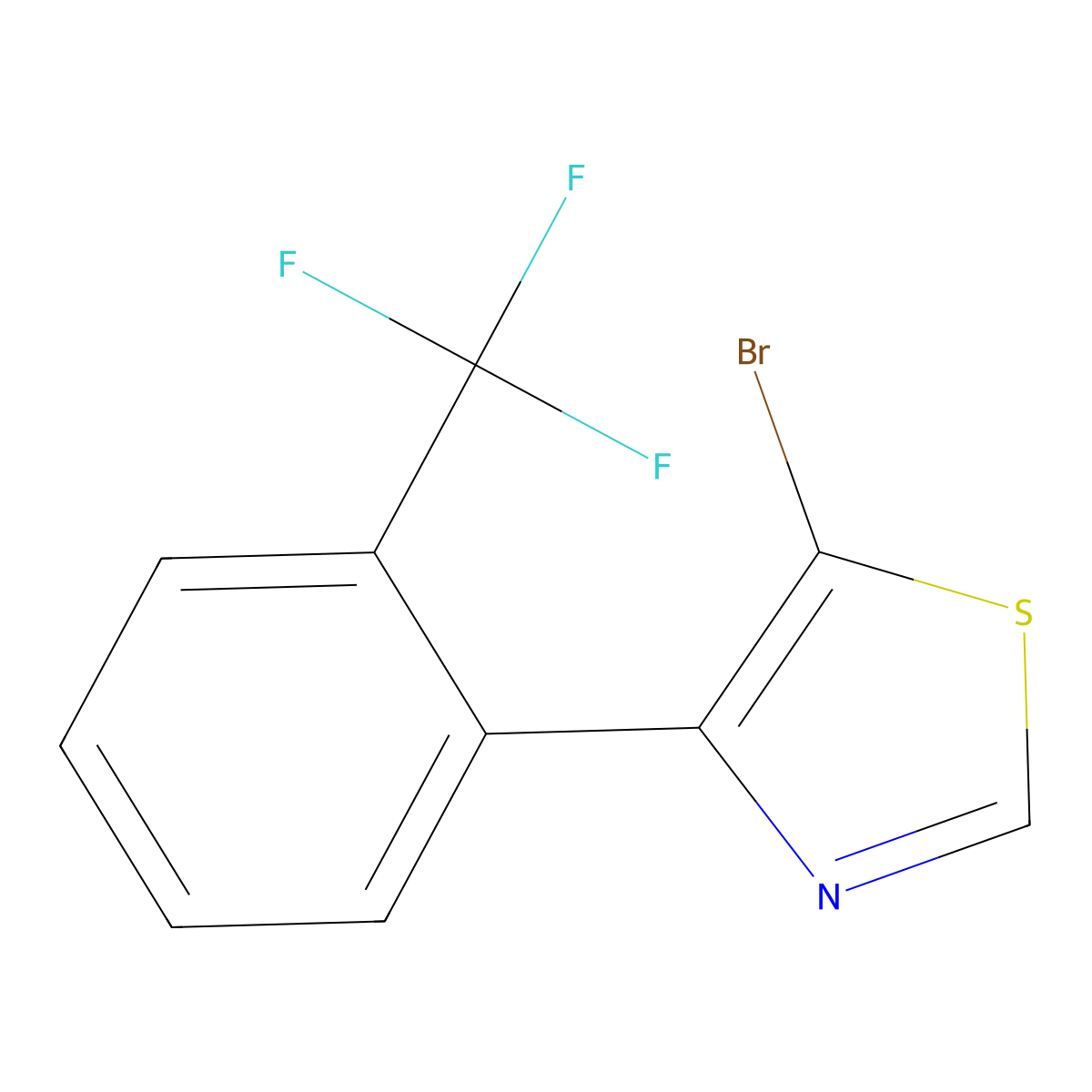 5-Bromo-4-(2-trifluoromethylphenyl)thiazole molecular structure, CAS 1243839-23-7