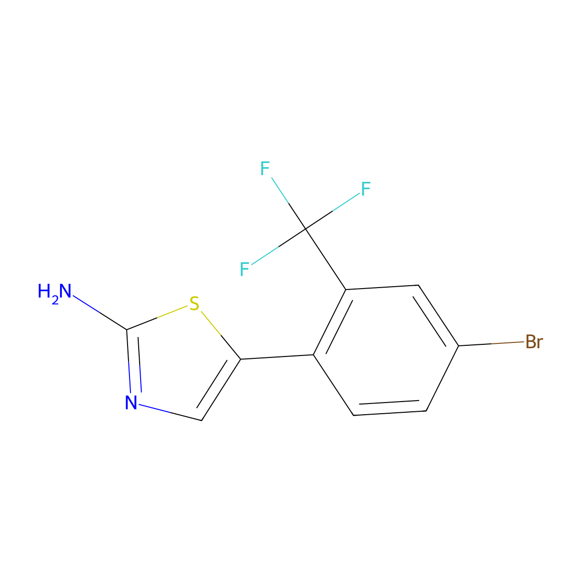 5-(4-Bromo-2-(trifluoromethyl)phenyl)thiazol-2-amine molecular structure, CAS 1243839-24-8