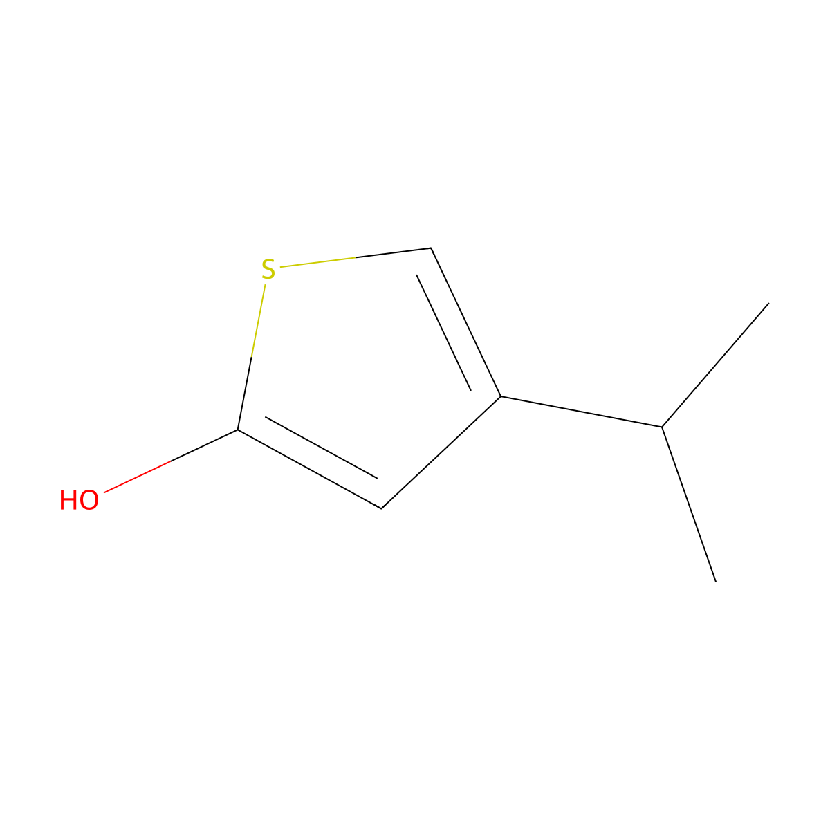 2-Hydroxy-4-(iso-propyl)thiophene molecular structure, CAS 1243839-25-9