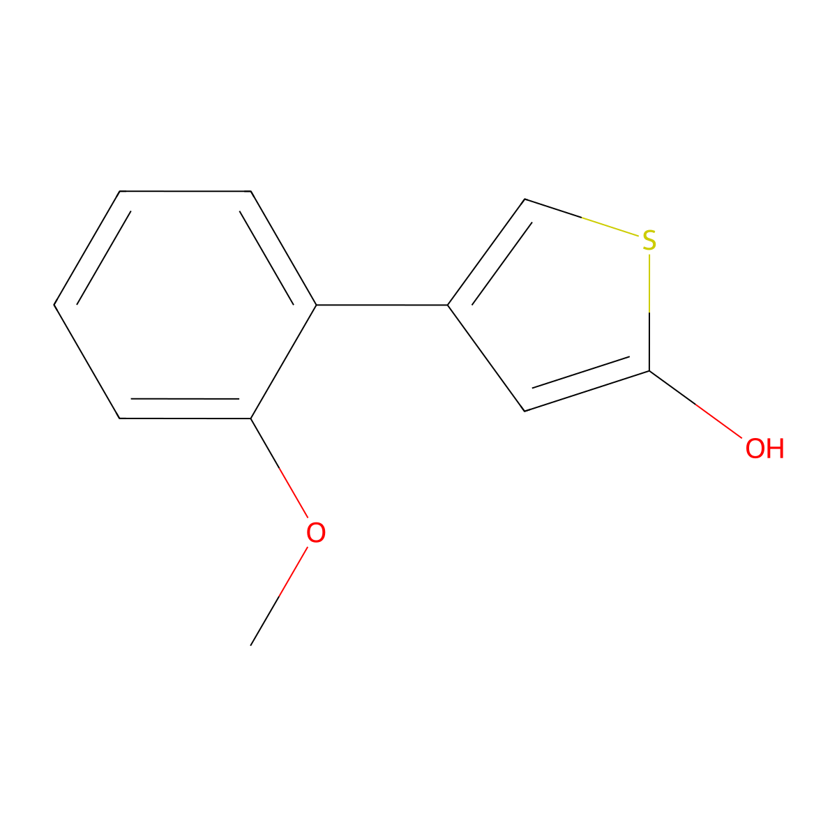2-Hydroxy-4-(2-methoxyphenyl)thiophene molecular structure, CAS 1243839-26-0