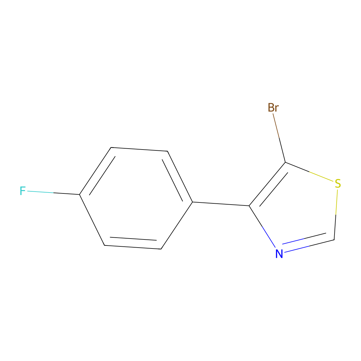5-Bromo-4-(4-fluorophenyl)thiazole molecular structure, CAS 1243839-29-3