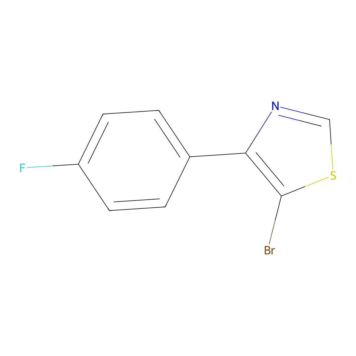 5-Bromo-4-(4-fluorophenyl)thiazole molecular structure, CAS 1243839-29-3