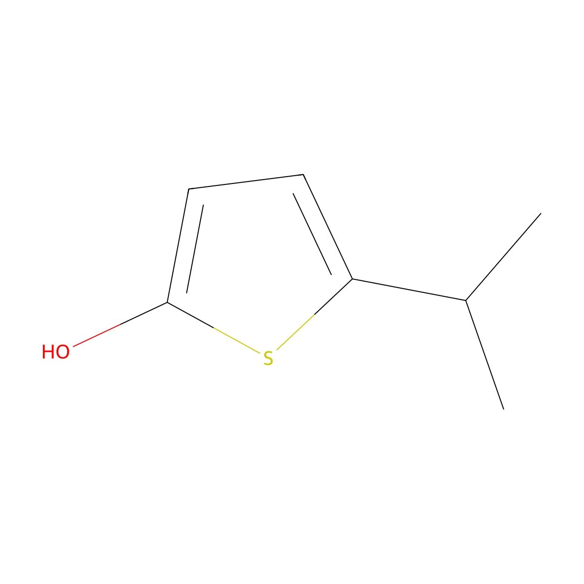 2-Hydroxy-5-(iso-propyl)thiophene molecular structure, CAS 1243839-31-7