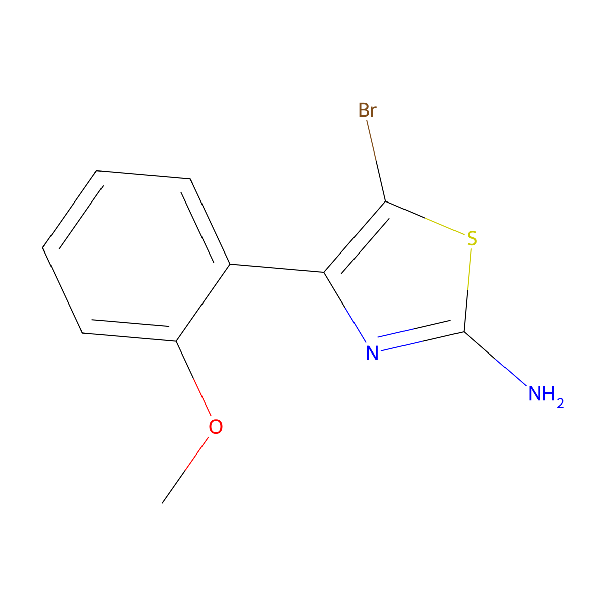 5-Bromo-4-(2-methoxyphenyl)-2-aminothiazole molecular structure, CAS 1243839-34-0
