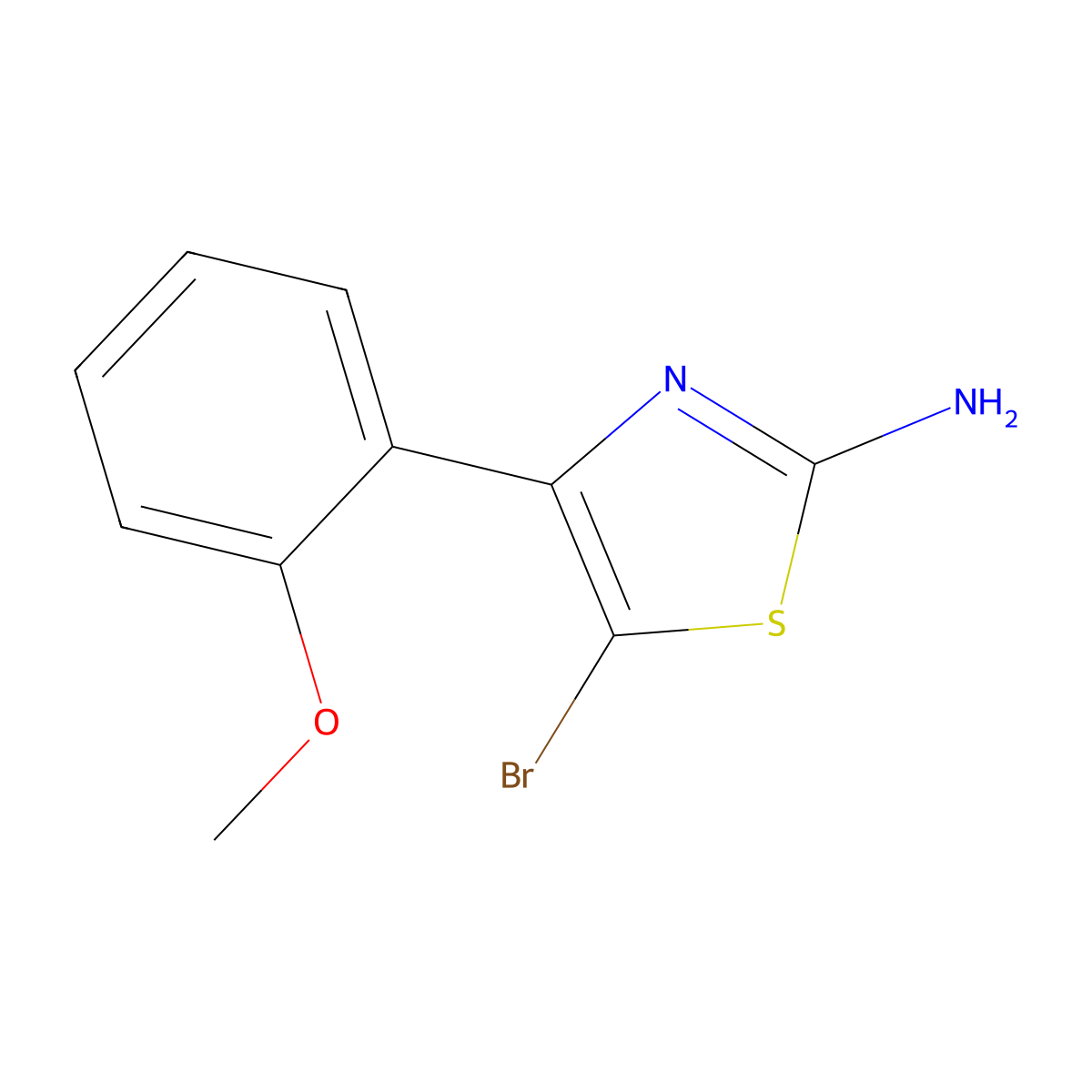 5-Bromo-4-(2-methoxyphenyl)-2-aminothiazole molecular structure, CAS 1243839-34-0