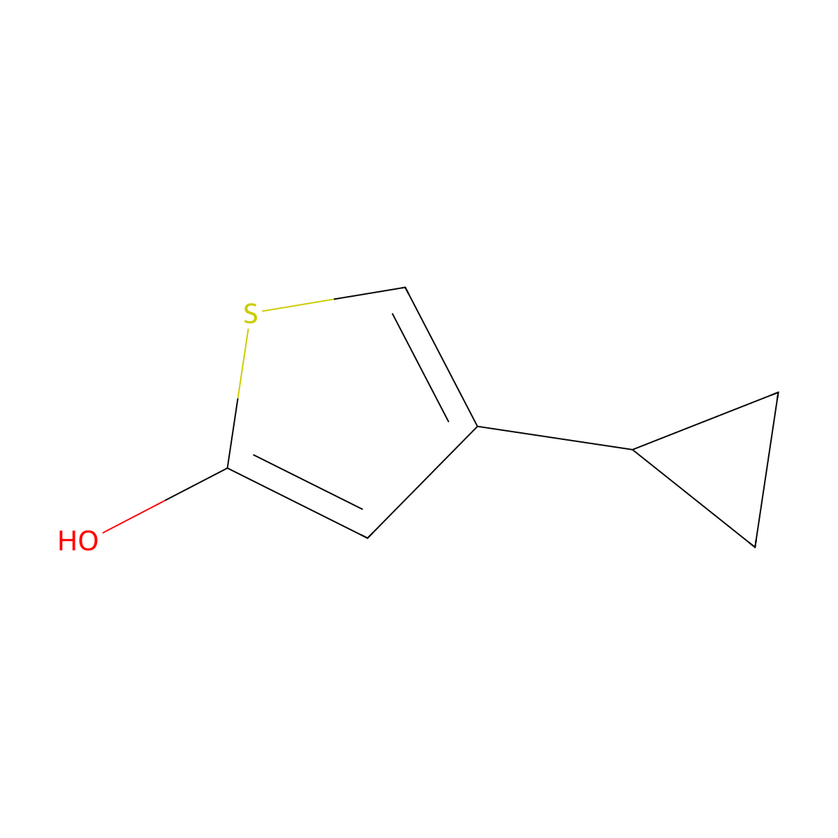 2-Hydroxy-4-(cyclopropyl)thiophene molecular structure, CAS 1243839-36-2