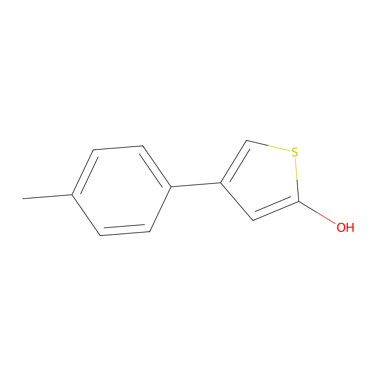 2-Hydroxy-4-(4-tolyl)thiophene molecular structure, CAS 1243839-38-4