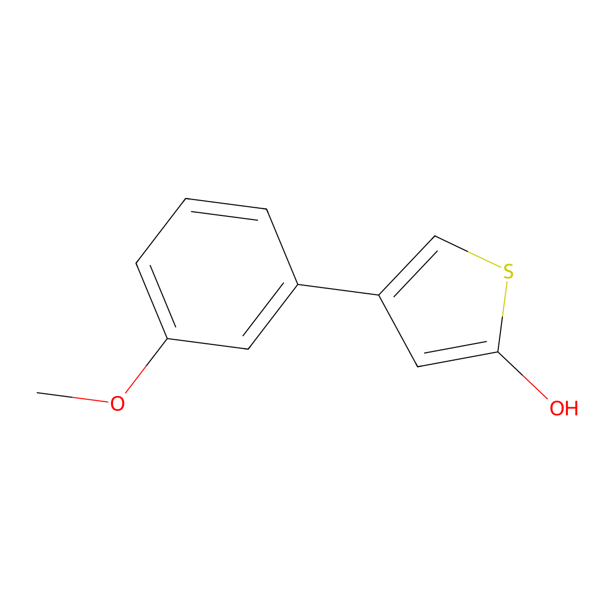 2-Hydroxy-4-(3-methoxyphenyl)thiophene molecular structure, CAS 1243839-39-5
