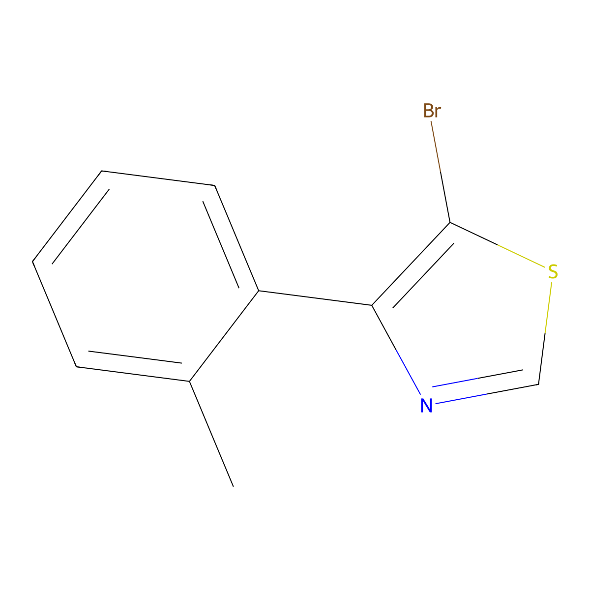 5-Bromo-4-(2-tolyl)thiazole molecular structure, CAS 1243839-40-8