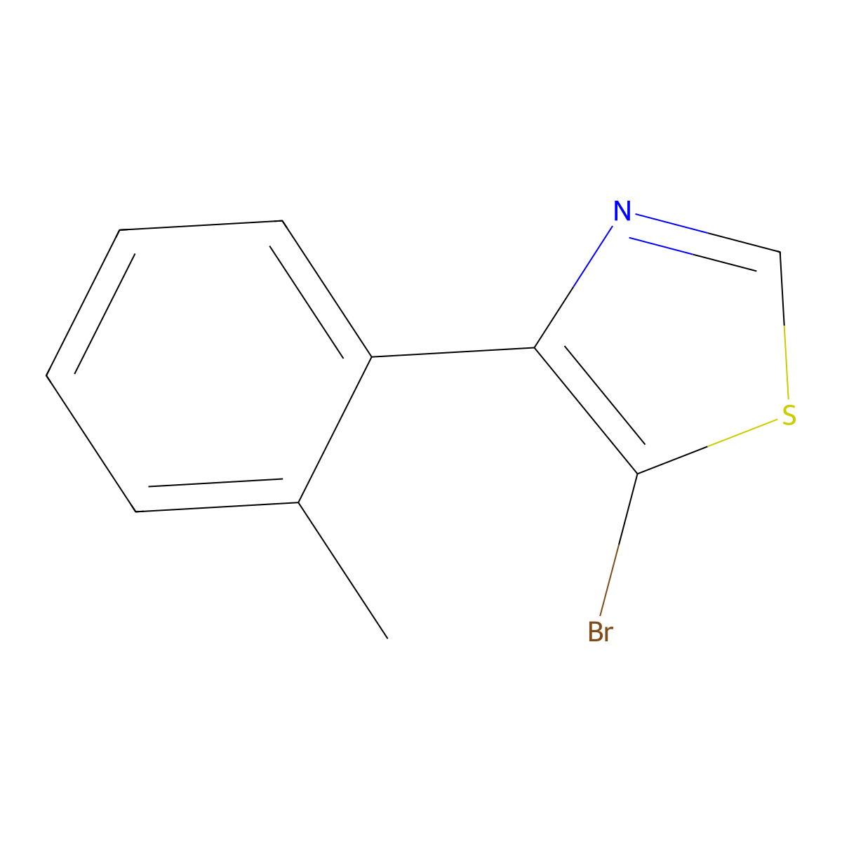 5-Bromo-4-(2-tolyl)thiazole molecular structure, CAS 1243839-40-8
