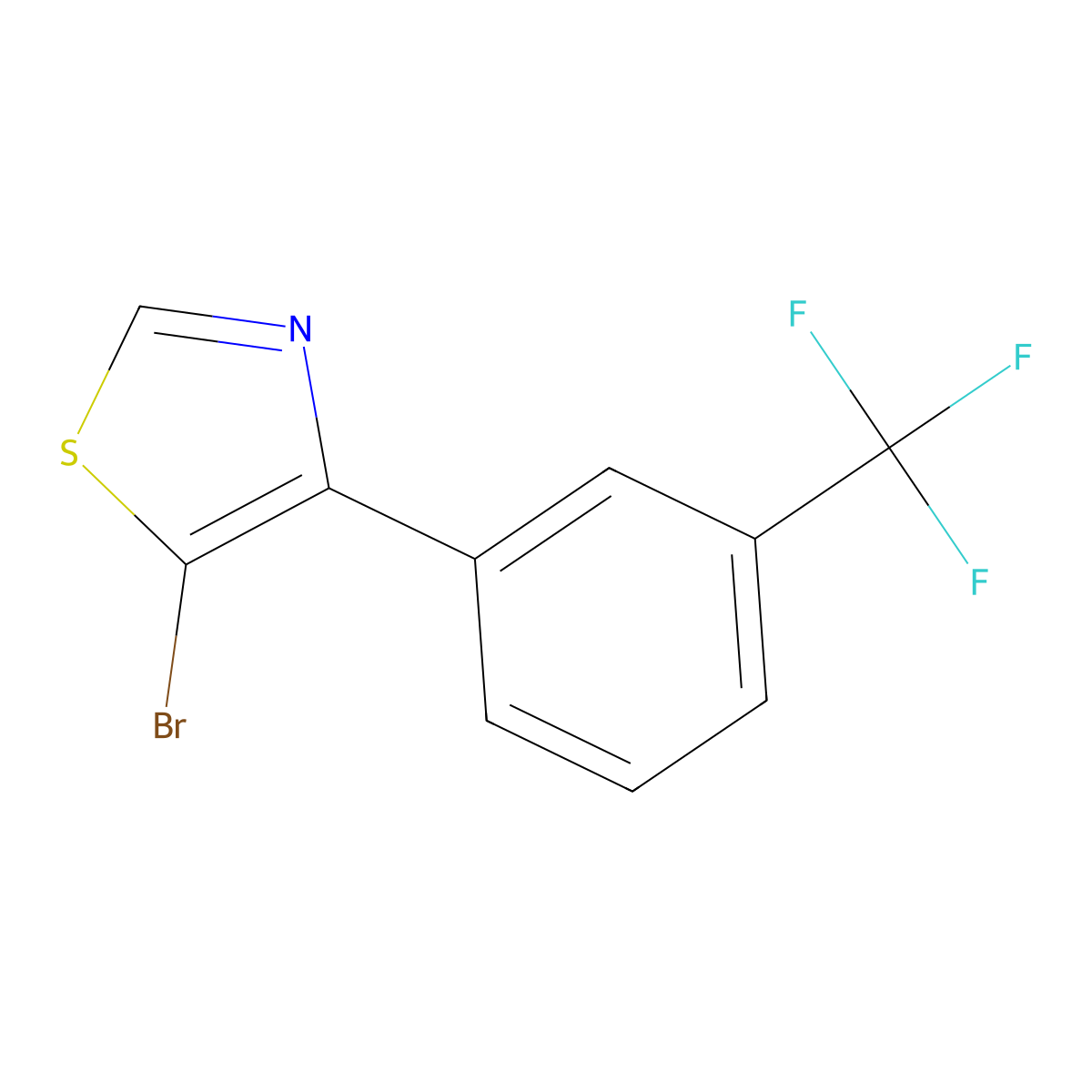 5-Bromo-4-(3-trifluoromethylphenyl)thiazole molecular structure, CAS 1243839-41-9