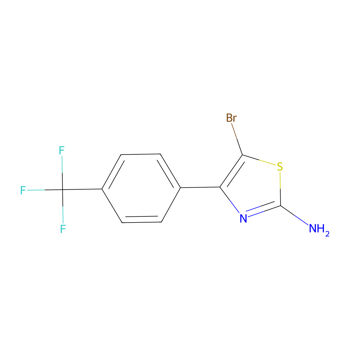 5-Bromo-4-(4-trifluoromethylphenyl)-2-aminothiazole molecular structure, CAS 1243839-42-0