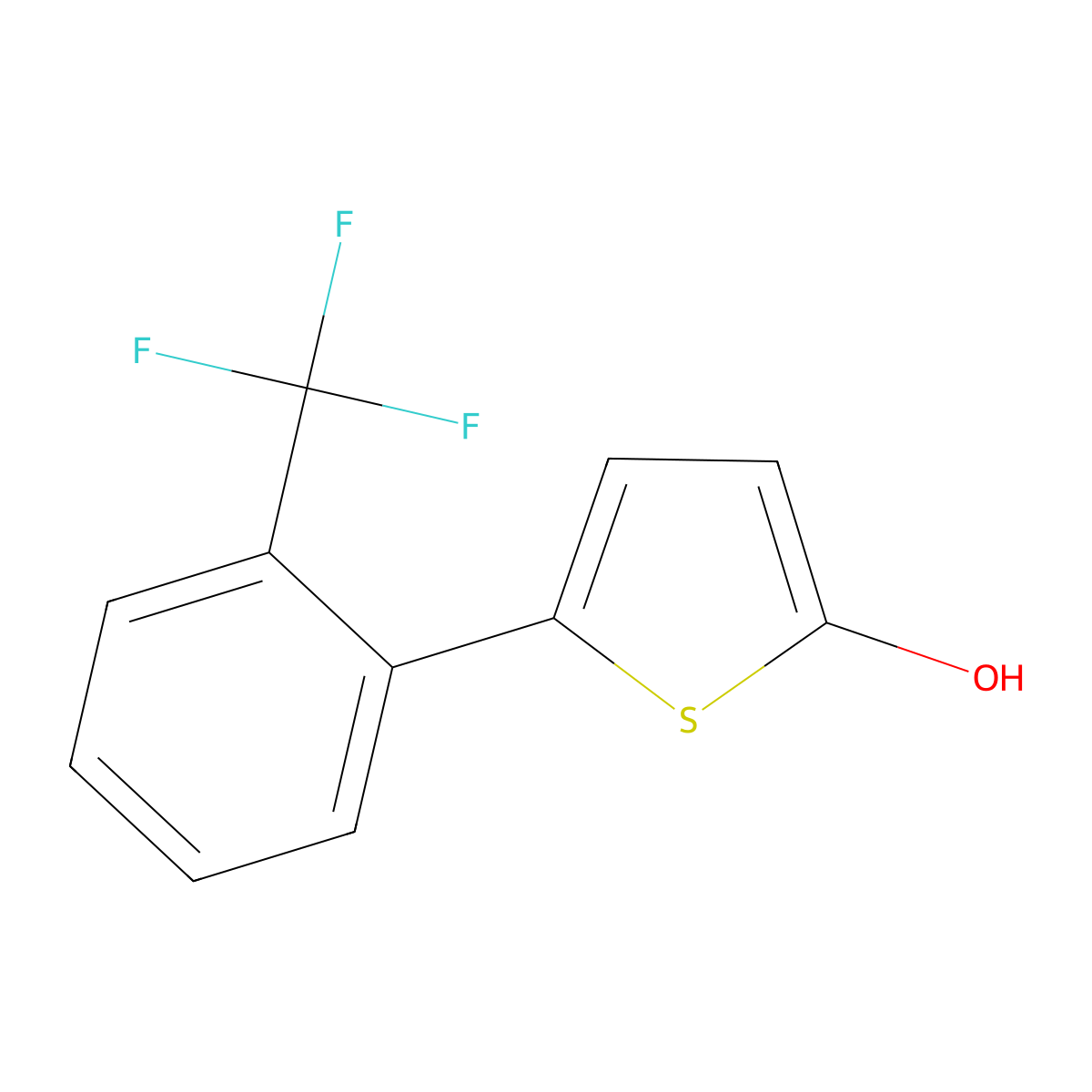 2-Hydroxy-5-(2-trifluoromethylphenyl)thiophene molecular structure, CAS 1243839-43-1