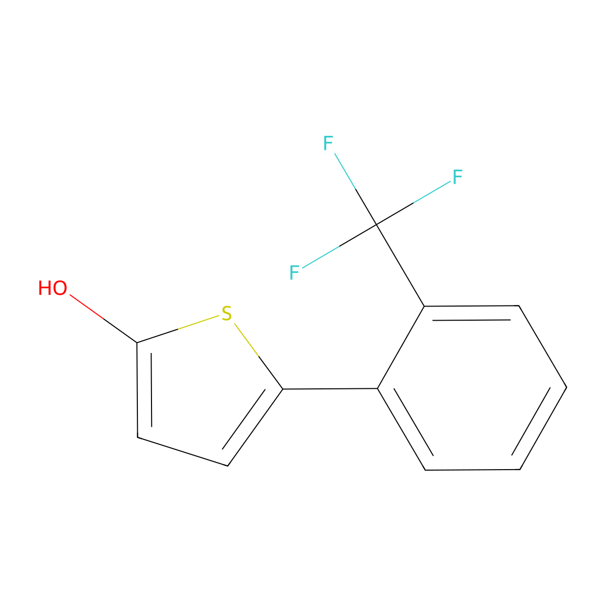 2-Hydroxy-5-(2-trifluoromethylphenyl)thiophene molecular structure, CAS 1243839-43-1