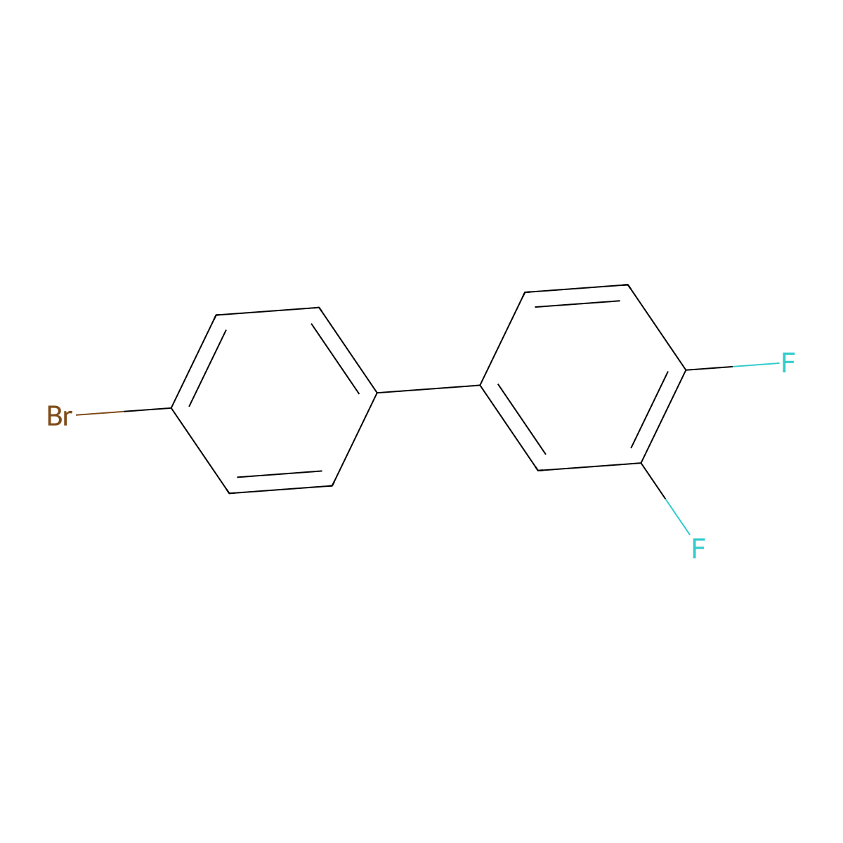 4-Bromo-3',4'-difluorobiphenyl molecular structure, CAS 124388-28-9