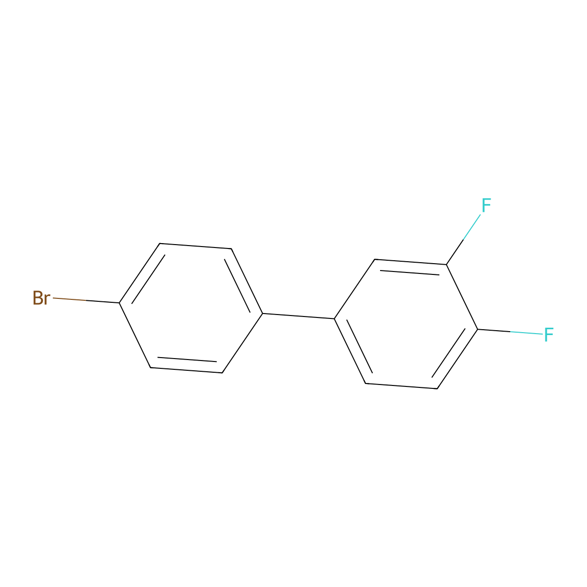 4-Bromo-3',4'-difluorobiphenyl molecular structure, CAS 124388-28-9