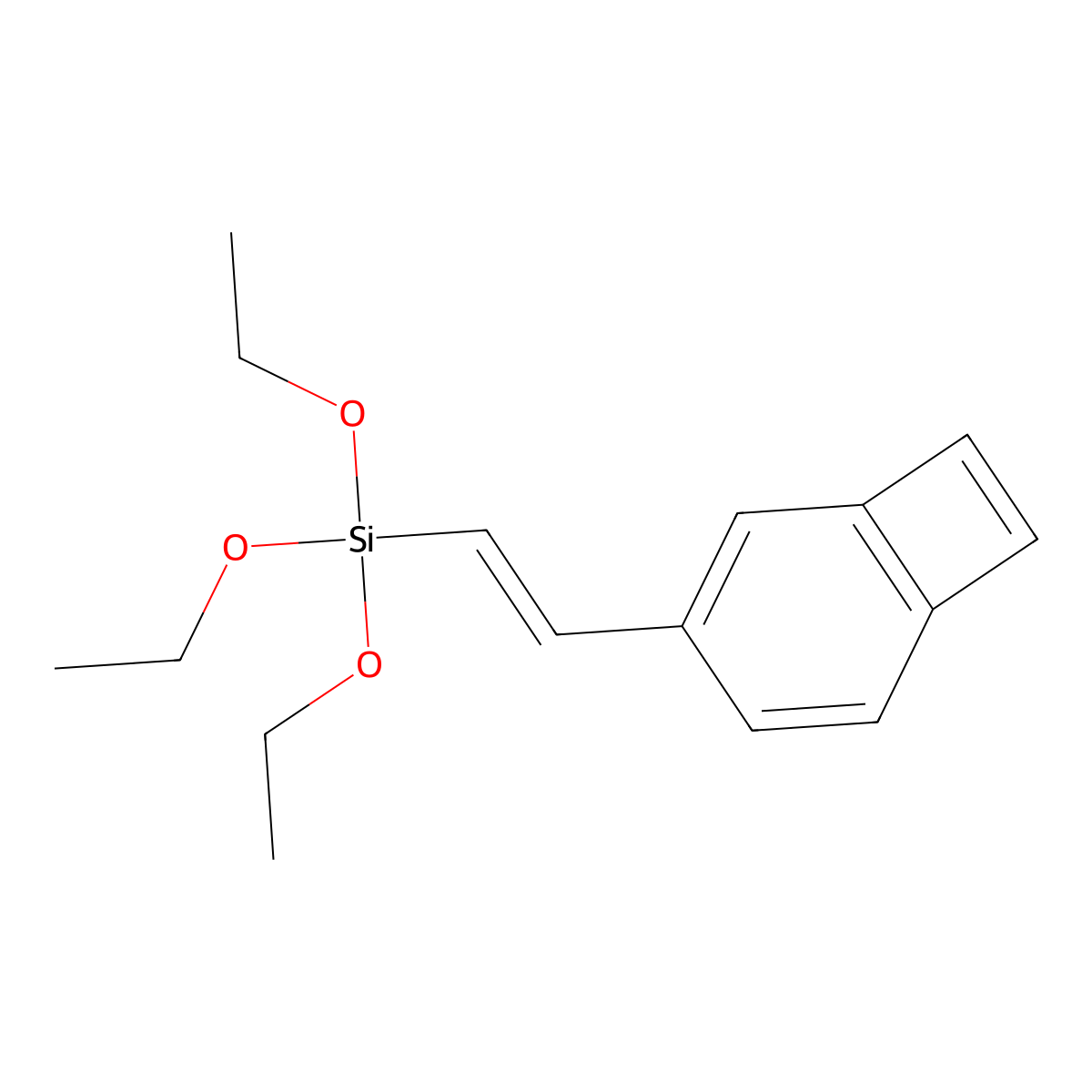 [2-(Bicyclo[4.2.0]octa-1,3,5,7-tetraen-3-yl)ethenyl](triethoxy)silane molecular structure, CAS 124389-79-3