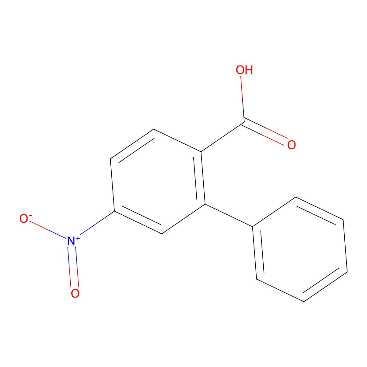 4-Nitro-2-phenylbenzoic acid molecular structure, CAS 124391-60-2