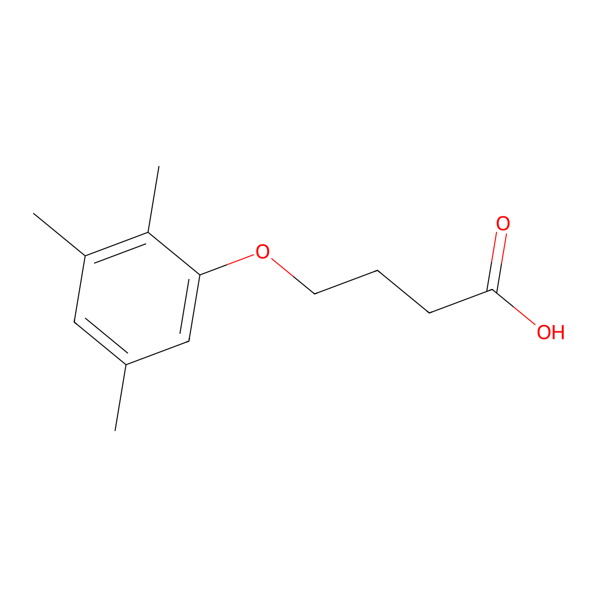 4-(2,3,5-Trimethylphenoxy)butanoic acid molecular structure, CAS 124392-59-2
