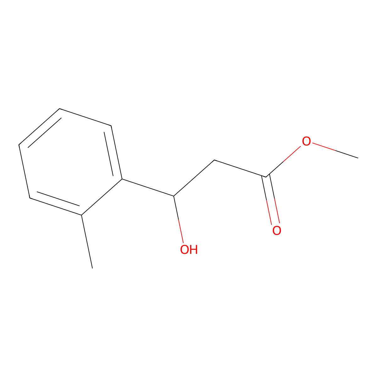 Methyl 3-hydroxy-3-(o-tolyl)propanoate molecular structure, CAS 124393-57-3