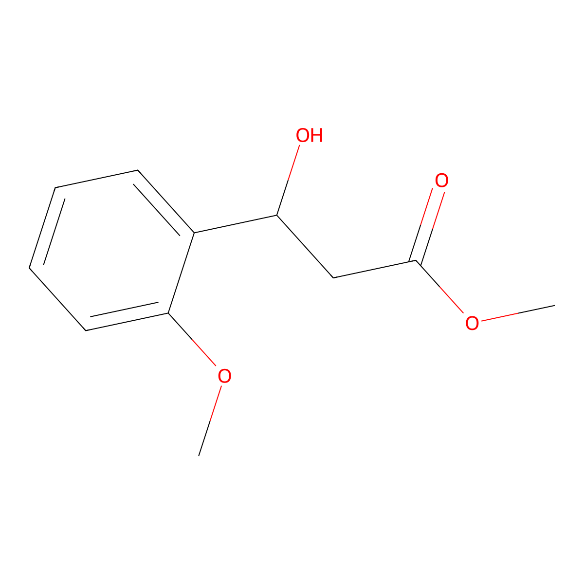 Methyl beta-hydroxy-2-methoxybenZenepropanoate molecular structure, CAS 124393-60-8