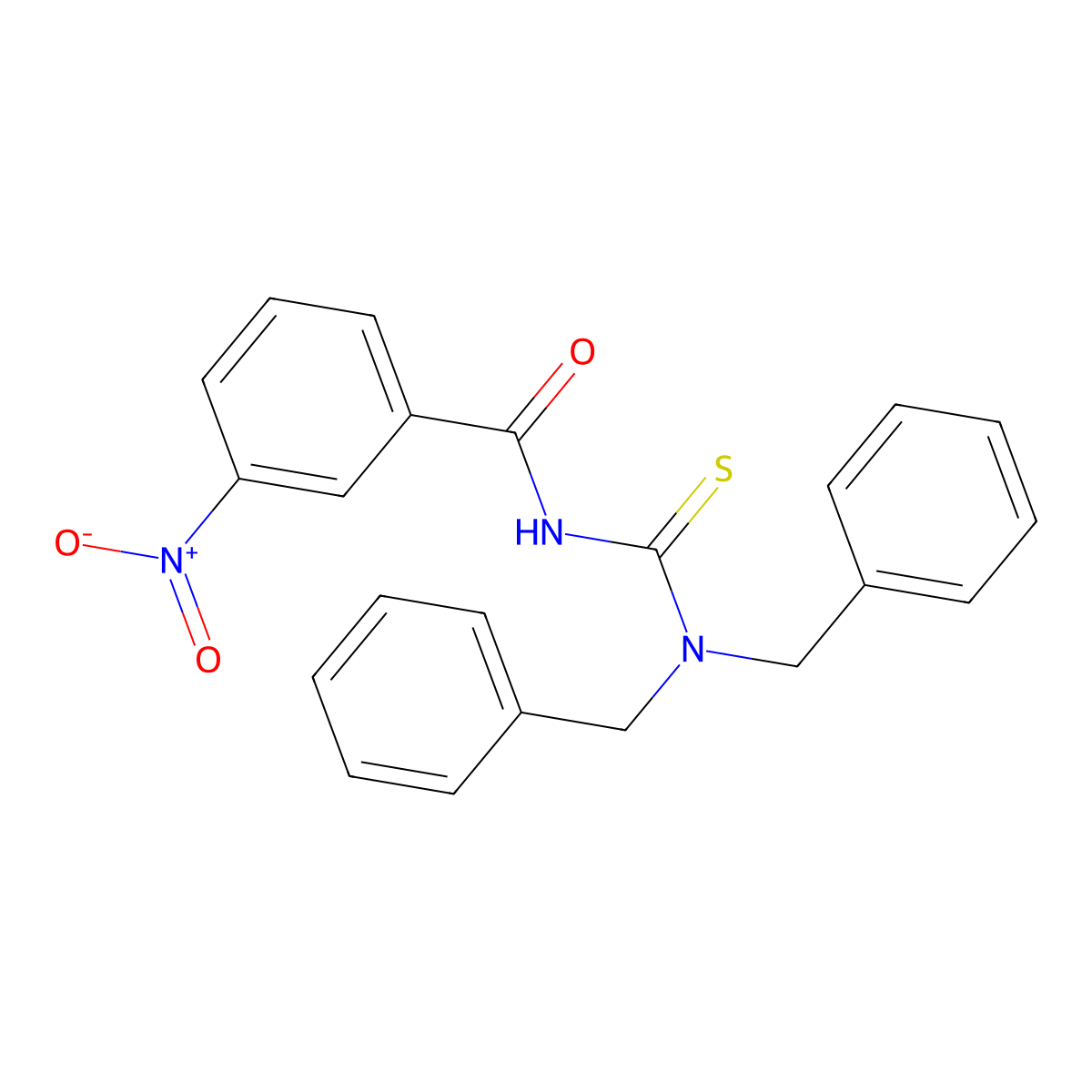 N-(dibenzylcarbamothioyl)-3-nitrobenzamide molecular structure, CAS 124397-85-9