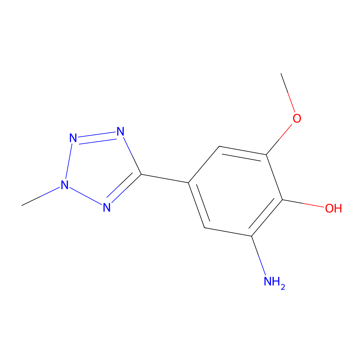 2-amino-6-methoxy-4-(2-methyl-2H-tetrazol-5-yl)phenol molecular structure, CAS 1243973-58-1
