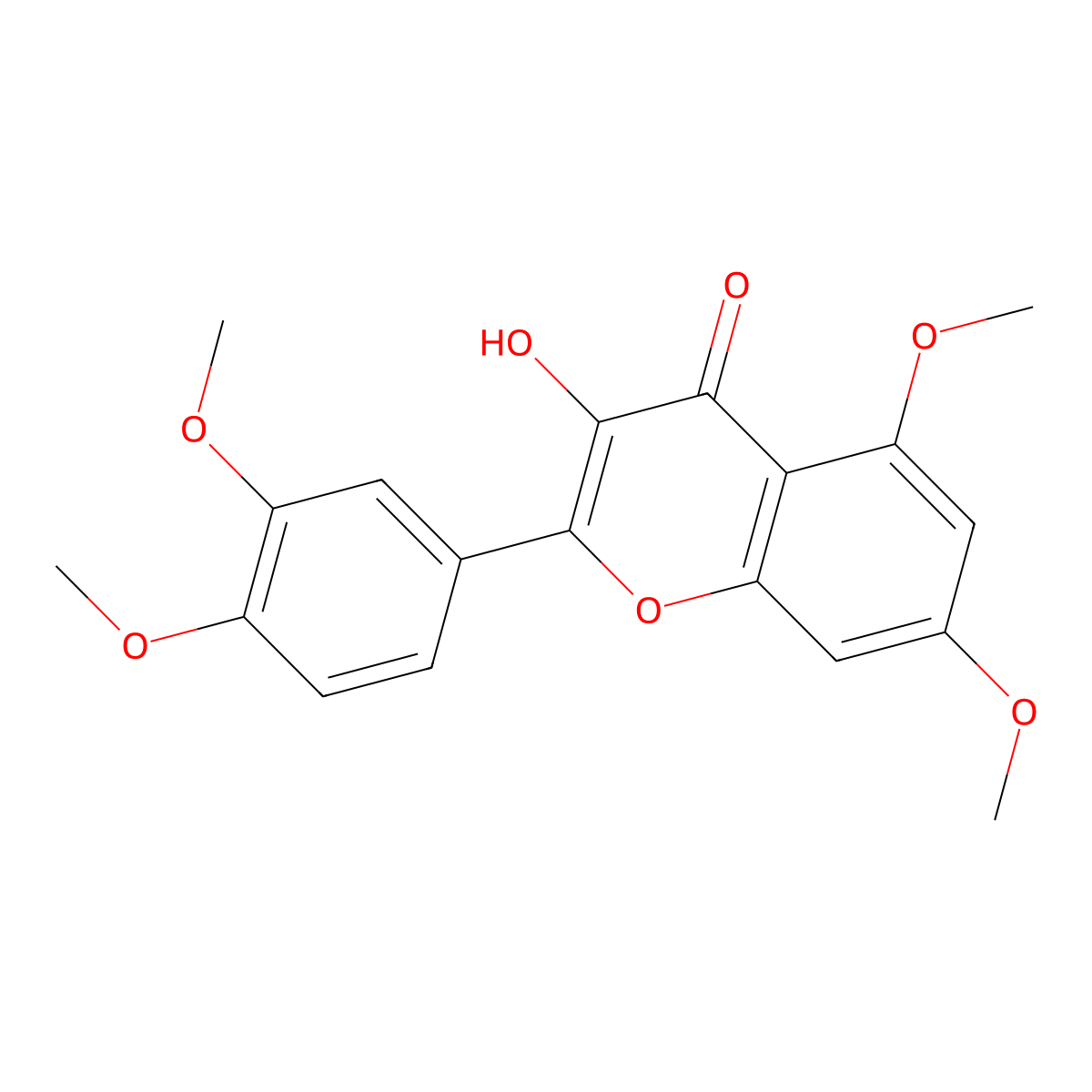 Quercetin 5,7,3',4'-tetramethyl ether molecular structure, CAS 1244-78-6