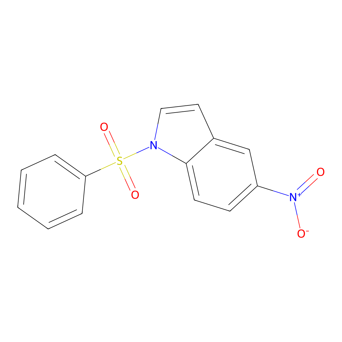 1H-Indole, 5-nitro-1-(phenylsulfonyl)- molecular structure, CAS 124400-51-7