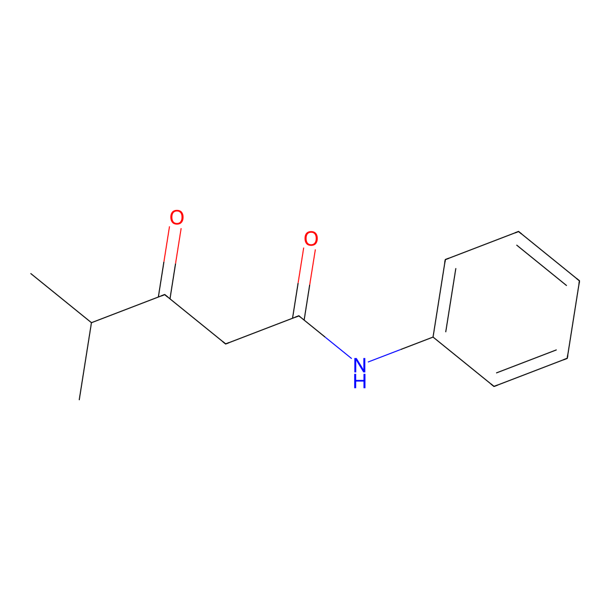 4-methyl-3-oxo-N-phenylpentanamide molecular structure, CAS 124401-38-3