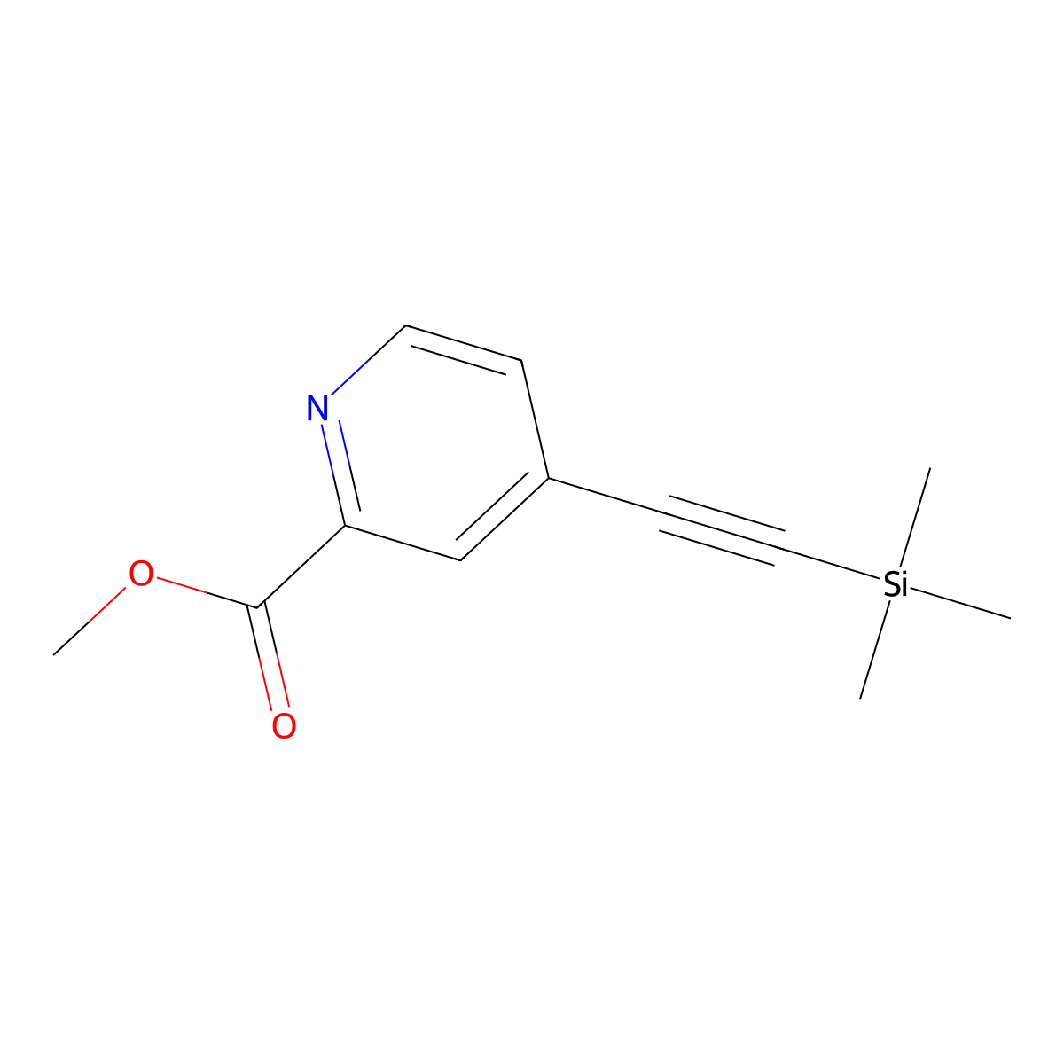 Methyl 4-((trimethylsilyl)ethynyl)picolinate molecular structure, CAS 1244017-14-8