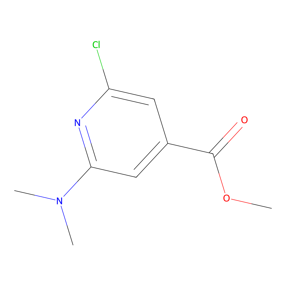 Methyl 2-chloro-6-(dimethylamino)isonicotinate molecular structure, CAS 1244017-48-8