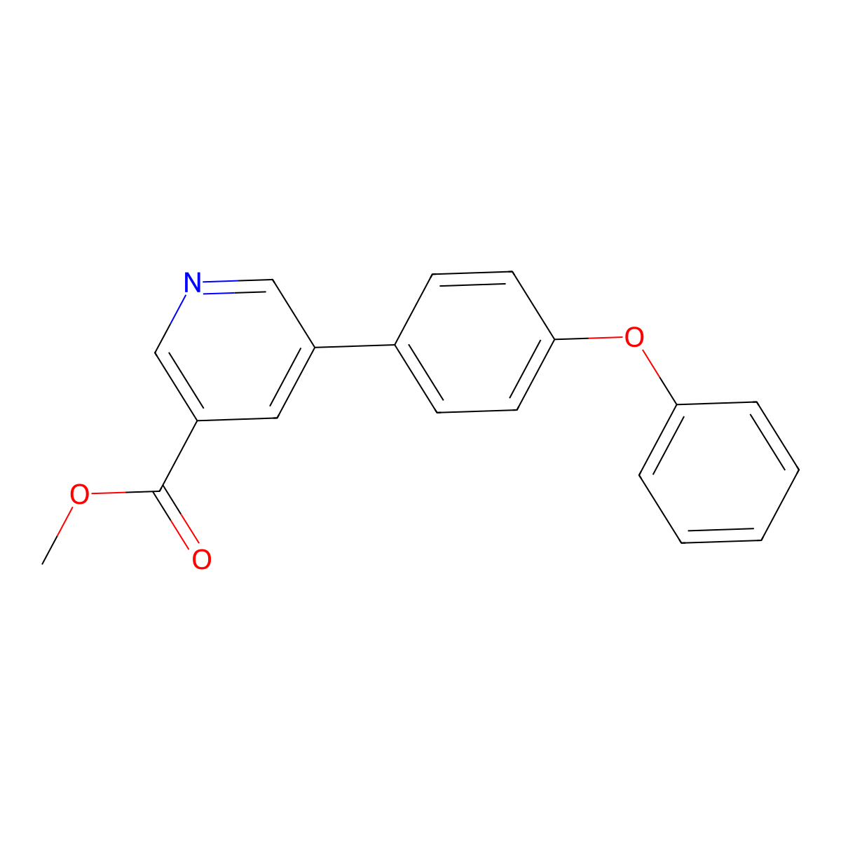 Methyl 5-(4-phenoxyphenyl)-3-pyridinecarboxylate molecular structure, CAS 1244017-79-5